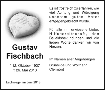 Traueranzeige von Gustav Fischbach von Eschwege