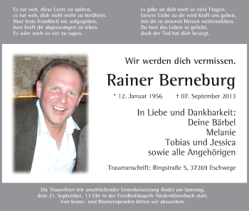 Traueranzeige von Rainer Berneburg von Eschwege