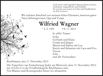 Traueranzeige von Winfried Wagner von Eschwege
