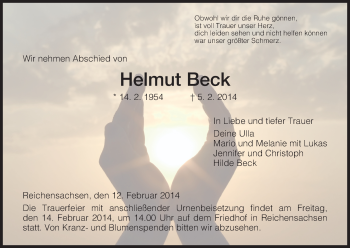 Traueranzeige von Helmut Beck von Eschwege