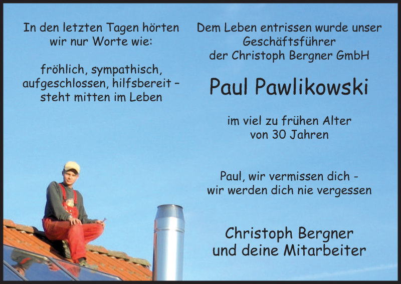  Traueranzeige für Paul Pawlikowski vom 05.04.2014 aus Eschwege