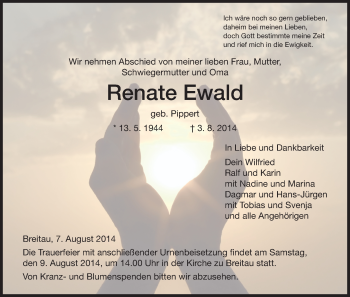 Traueranzeige von Renate Ewald von Eschwege