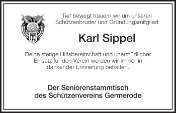 Traueranzeige von Karl Sippel von Eschwege