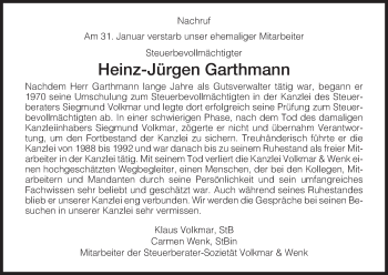 Traueranzeige von Heinz-Jürgen Garthmann von Eschwege