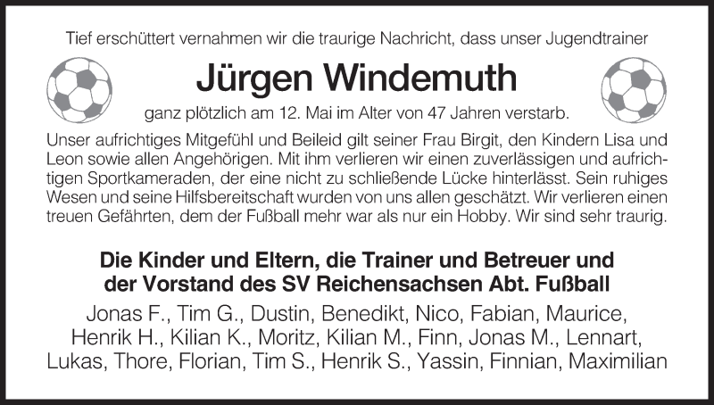  Traueranzeige für Jürgen Windemuth vom 19.05.2015 aus Eschwege