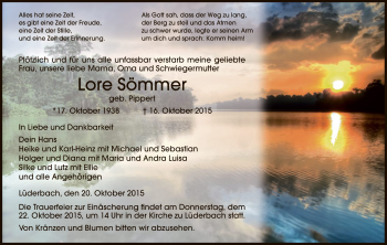 Traueranzeige von Lore Sömmer von Eschwege