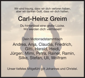 Traueranzeige von Carl-Heinz Greim von Eschwege