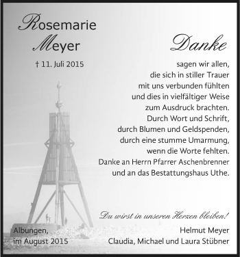 Traueranzeige von Rosemarie Meyer von Eschwege