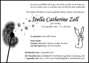 Traueranzeige von Stella Catherine Zelt von Eschwege