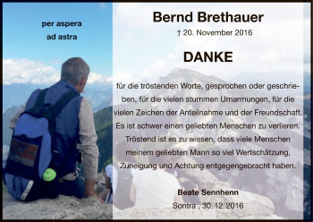 Traueranzeige von Bernd Brethauer von Eschwege