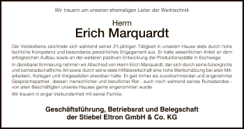 Traueranzeige von Erich Marquardt von Eschwege