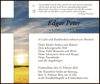 Traueranzeige von Edgar Peter von Eschwege