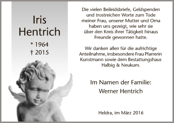 Traueranzeige von Iris Hentrich von Eschwege