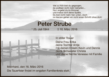 Traueranzeige von Peter Strube von Eschwege