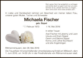 Traueranzeige von Michaela Fischer von Eschwege