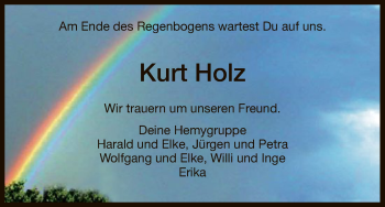 Traueranzeige von Kurt Holz von Eschwege