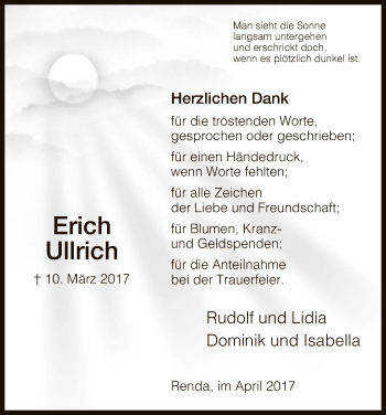 Traueranzeige von Erich Ullrich von Eschwege