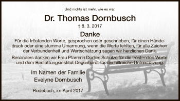 Traueranzeige von Thomas Dornbusch von Eschwege