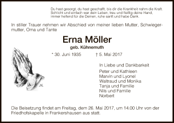 Traueranzeige von Erna Möller von Eschwege