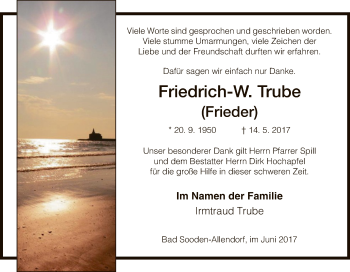 Traueranzeige von Friedrich-W.  Trube von Eschwege