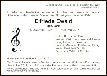 Traueranzeige von Elfriede Ewald von Eschwege