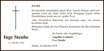 Traueranzeige von Inge Steube von Eschwege