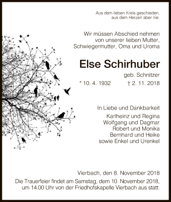 Traueranzeige von Else Schirhuber von Eschwege