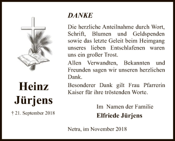 Traueranzeige von Heinz Jürjens von Eschwege