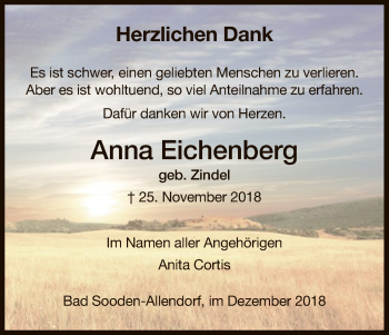 Traueranzeige von Anna Eichenberg von Eschwege