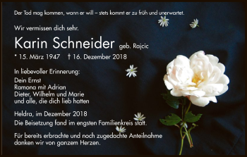 Traueranzeige von Karin Schneider von Eschwege