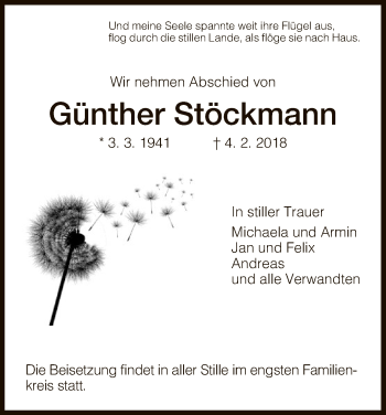 Traueranzeige von Günther Stöckmann von Eschwege