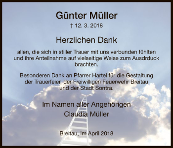 Traueranzeige von Günter Müller von Eschwege