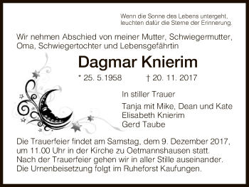 Traueranzeige von Dagmar Knierim von Eschwege