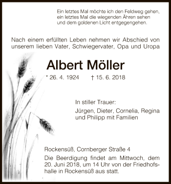 Traueranzeige von Albert Möller von Eschwege