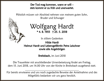 Traueranzeige von Wolfgang Hardt von Eschwege