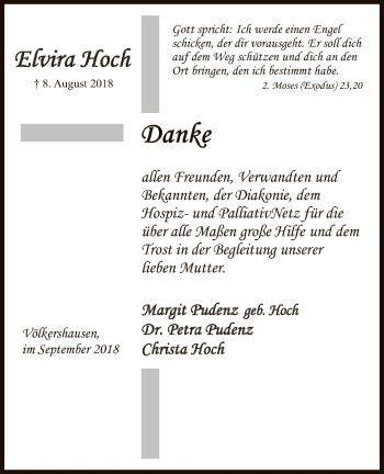 Traueranzeige von Elvira Hoch von Eschwege