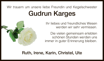 Traueranzeige von Gudrun Karges von Eschwege