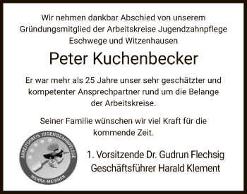 Traueranzeige von Peter Kuchenbecker von Eschwege