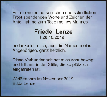 Traueranzeige von Friedel Lenze von Eschwege