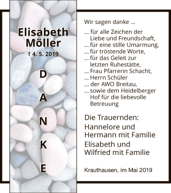 Traueranzeige von Elisabeth Möller von Eschwege