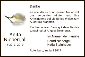 Traueranzeige von Anita Niebergall von Eschwege