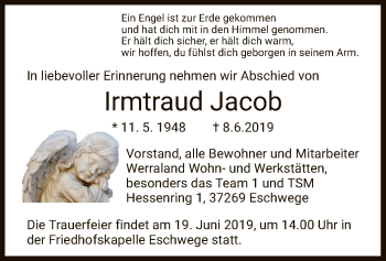 Traueranzeige von Irmtraud Jacob von Eschwege