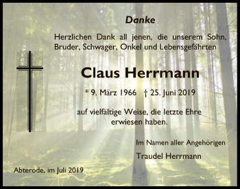 Traueranzeige von Claus Herrmann von Eschwege