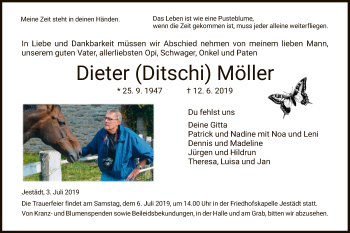 Traueranzeige von Dieter Möller von Eschwege