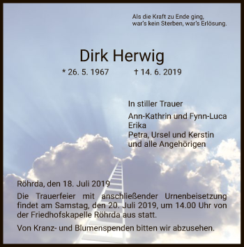 Traueranzeige von Dirk Herwig von Eschwege