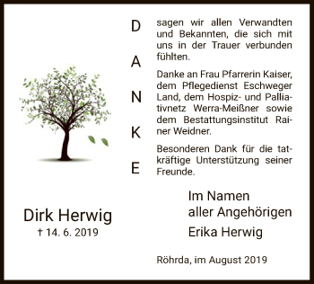 Traueranzeige von Dirk Herwig von Eschwege