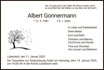 Traueranzeige von Albert Gonnermann von Eschwege