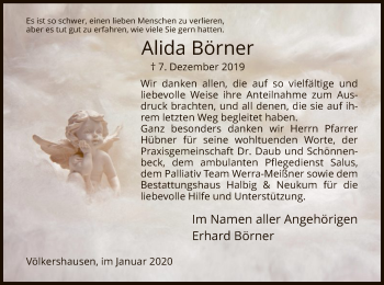 Traueranzeige von Alida Börner von Eschwege