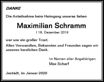 Traueranzeige von Maximilian Schramm von Eschwege