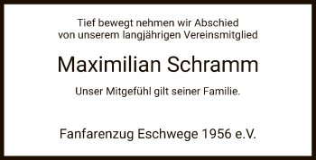 Traueranzeige von Maximilian Schramm von Eschwege